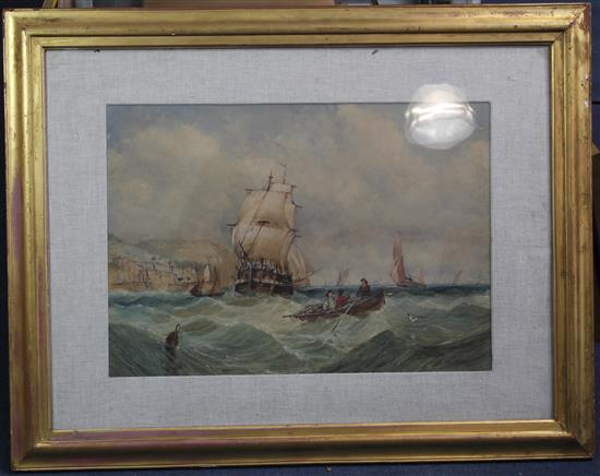 Edward Tucker (1830-1909) Shipping off the Sussex coast, 15.5 x 22in.